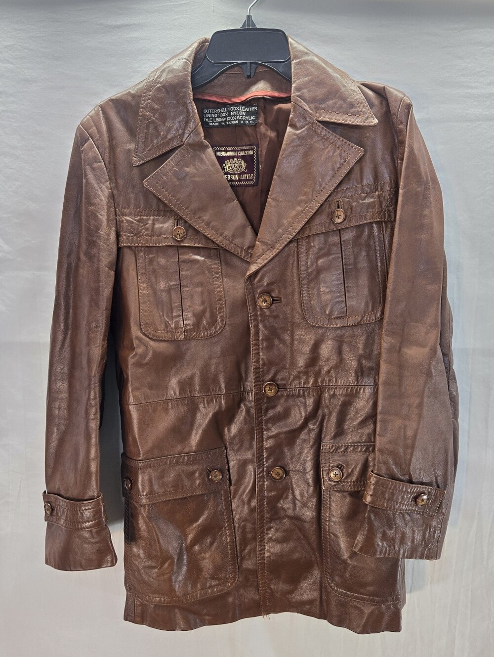 Vintage 1970s Anderson Little Men's Small-Medium Brown Leather Jacket